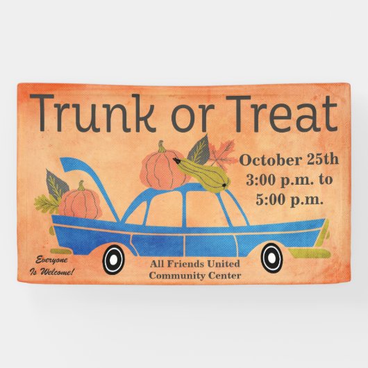 Community Trunk oder Leckerei Halloween Car Event Banner (Horizontal)