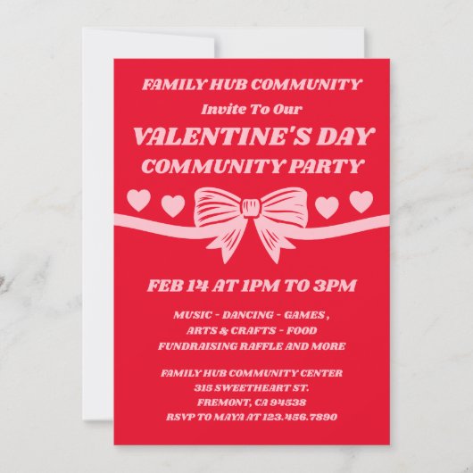 Community Valentine’s Day Event Einladung (Vorderseite)