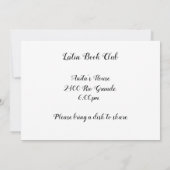 Como Agua Para Chocolate Book Club Einladung (Rückseite)