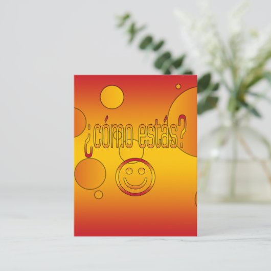 ¿Cómo Estás? Spanien Flaggenfarben Pop Art Postkarte (Stehend Vorderseite)