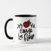 Como La Flor, Rose Illustration Tasse (Links)