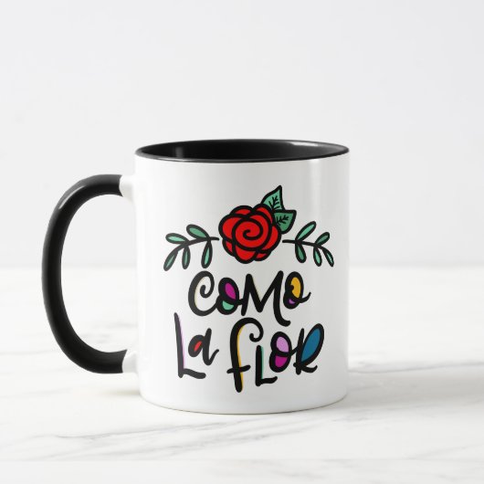 Como La Flor, Rose Illustration Tasse (Links)