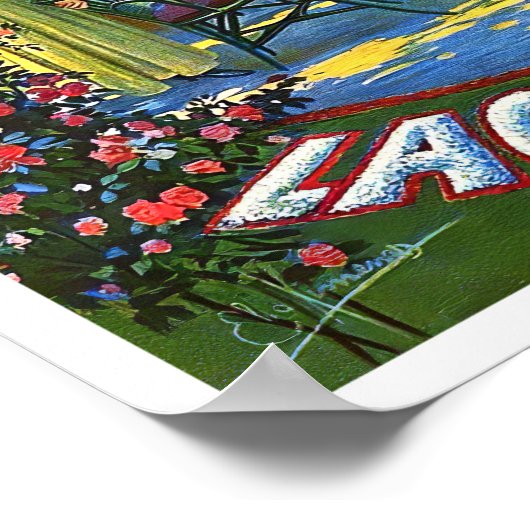 Como Lake Italien Vintage Poster (Ecke)