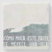 ¡Cómo mola, este padre se merece una ola! Steinuntersetzer (Vorderseite)