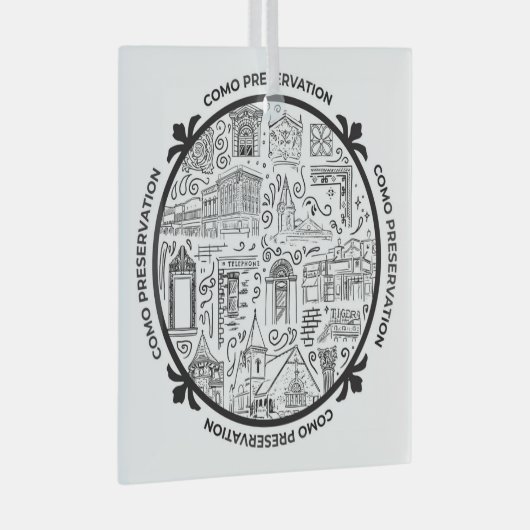 CoMo Preservation Line Zeichnend Ornament Aus Glas (Vorderseite Rechts)