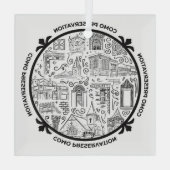 CoMo Preservation Line Zeichnend Ornament Aus Glas (Rückseite)