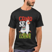 Como Se Llama Funny Spanish Lama Redewendungen T-Shirt (Vorderseite)
