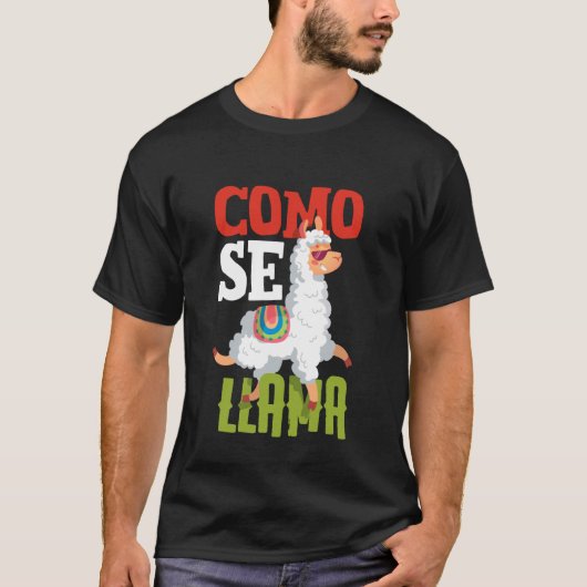 Como Se Llama Funny Spanish Lama Redewendungen T-Shirt (Vorderseite)