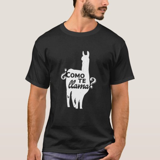 Como Te Llama Funny Llama Spanisch T-Shirt (Vorderseite)