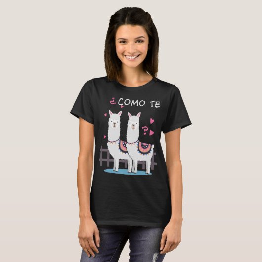 Como Te Llamas Funny Llama T-Shirt (Vorne ganz)