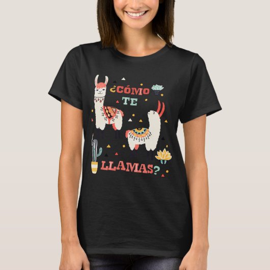 Como te Llamas. Funny Spanish Word Spaß. T-Shirt (Vorderseite)