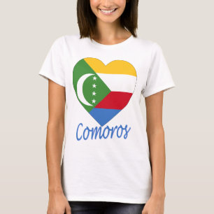Comoren-Flaggen-Herz T-Shirt