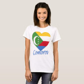 Comoren-Flaggen-Herz T-Shirt (Vorne ganz)
