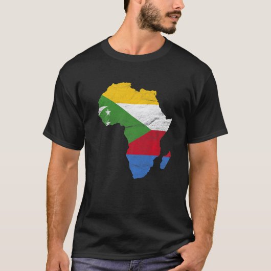 Comoros Flag Afrika Kontinentale Silhouette Gesche T-Shirt (Vorderseite)