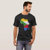 Comoros Flag Afrika Kontinentale Silhouette Gesche T-Shirt (Vorne ganz)