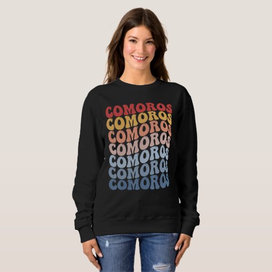 Comoros Groovy Retro Comorian Sweatshirt (Vorne ganz)