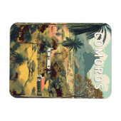 Comoros Illustration Travel Art Vintage Magnet (Horizontal)