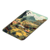 Comoros Illustration Travel Art Vintage Magnet (Linke Seite)