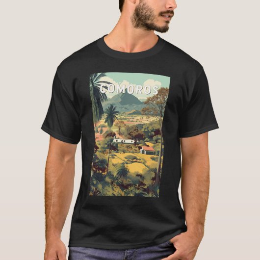 Comoros Illustration Travel Art Vintage T-Shirt (Vorderseite)