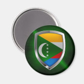 Comoros Mettalic Emblem Magnet (Vorderseite/Rückseite)