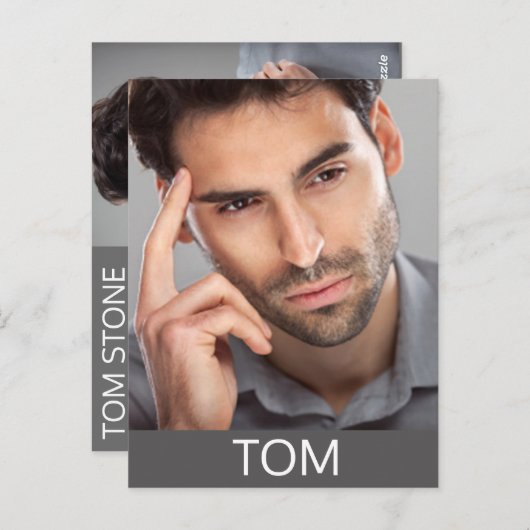 Comp Cards für Schauspiels Kopfschuss Comp-Vorlage Postkarte (Vorne/Hinten)