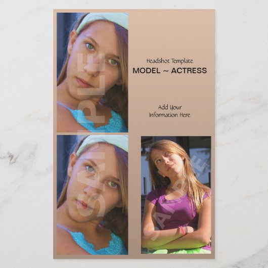 Comp Cards - Modellmodellierung für Composite Comp Flyer (Hinten)