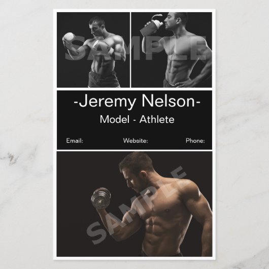 Comp-Karte des Headshot-Schauspielers (Rückseite)