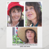 Comp-Karte des Headshot - Zed-Karte des Schauspiel Flyer (Hinten)