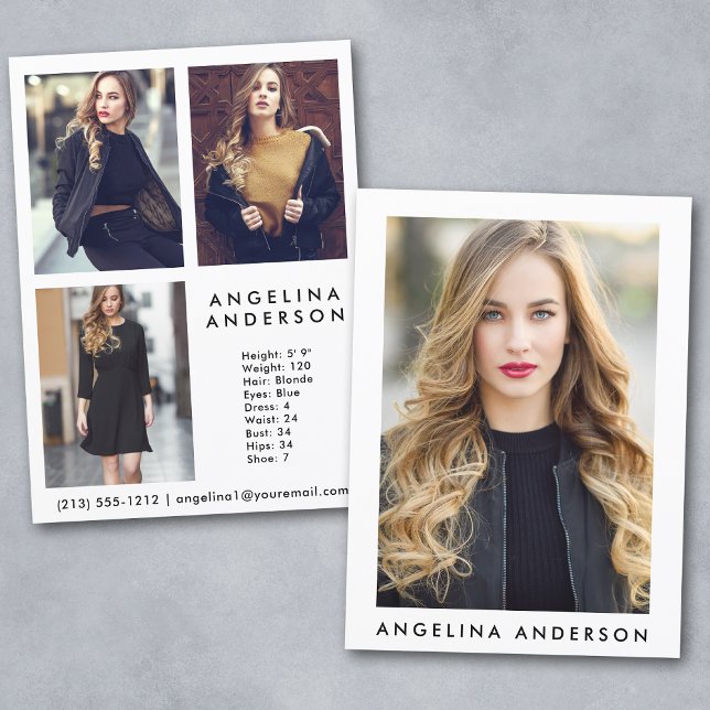 Comp-Karte des Modellführers - 3 Foto hinten (Customize to change background color, text size or text style.)