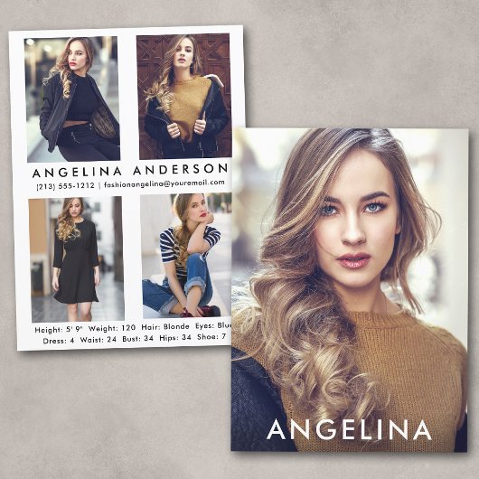 Comp-Karte des Modellführers - 4 Foto Rückseite W