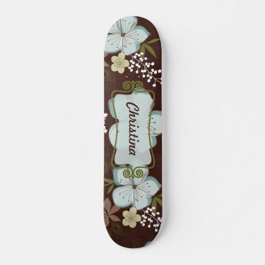Comp Skateboard Hawaiian Blue Blume (Vorne)