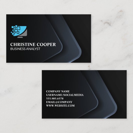 Comp-Tech-Logo | Berufliches Unternehmen Visitenkarte (Vorne/Hinten)