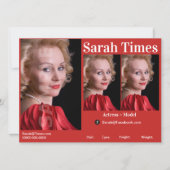 Comp-Vorlage für Schauspieler und Modell Einladung (Vorderseite)