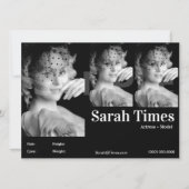 Comp-Vorlage für Schauspieler und Modell Einladung (Vorderseite)