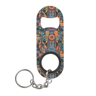 Compact Blue "Epochal Symmetry" Keyring Opener Mini Flaschenöffner