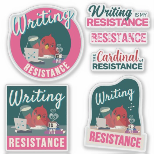 Compact Collection "Writing is My Resistance" Aufkleber (Vorderseite)