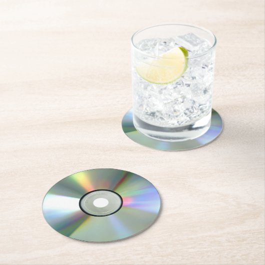 Compact Disc Runder Pappuntersetzer (Vor Ort)