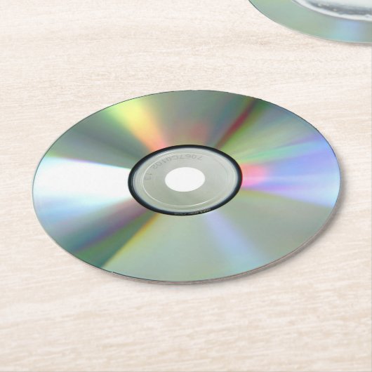 Compact Disc Runder Pappuntersetzer (Angewinkelt)