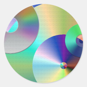 Compact Discs Runder Aufkleber