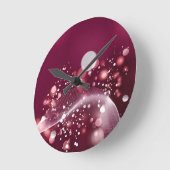 compact mirror Elegant Pink and White Design Runde Wanduhr (Winkel)