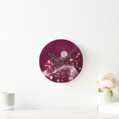 compact mirror Elegant Pink and White Design Runde Wanduhr (Zuhause)