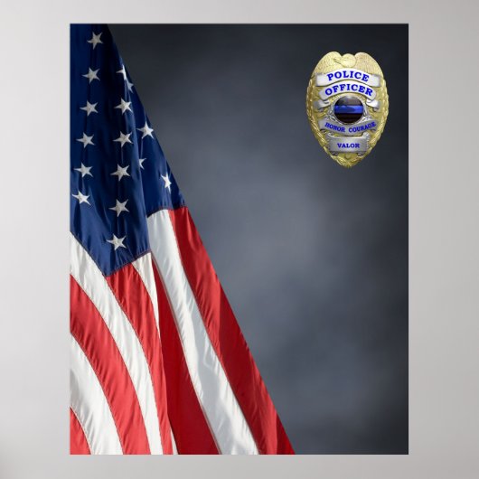 COMPACT POLICE FOTO BACKDROP - Flag- und Abzeichen Poster (Vorne)