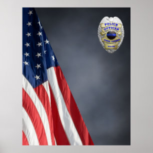 COMPACT POLICE FOTO BACKDROP - Flag- und Abzeichen Poster