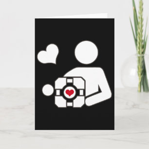 Companion Cube Gaming Portal Nerd Funny Gamer 1 Karte