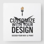 Company Branded Custom Minimalist Personalized Quadratische Wanduhr (Vorderseite)
