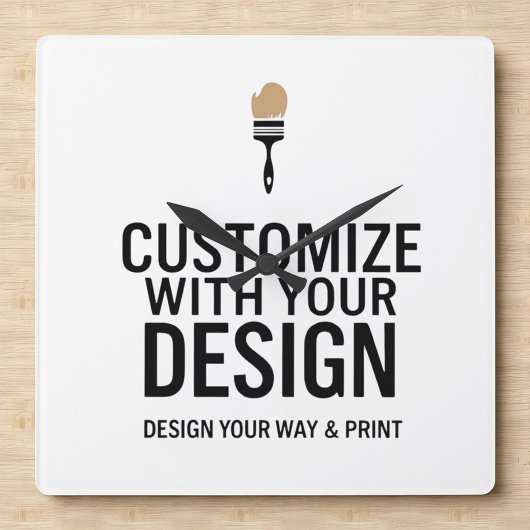 Company Branded Custom Minimalist Personalized Quadratische Wanduhr