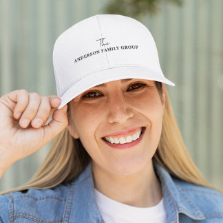 Company Business Name Branding Black Script Truckerkappe