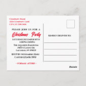 Company Christmas Party Red Candy Cane Einladung Postkarte (Rückseite)