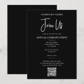 Company Event Office Party Corporate Annual Black Einladung (Vorne/Hinten)
