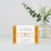 Company Event Ticket Concert Admit One Invitation Begleitkarte (Stehend Vorderseite)